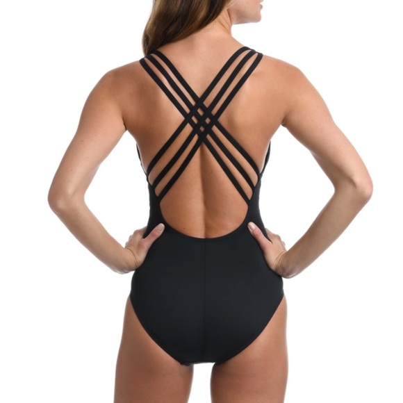 La Blanca Island Goddess Multi Strap Cross-Back One Piece - Picture 14 of 14